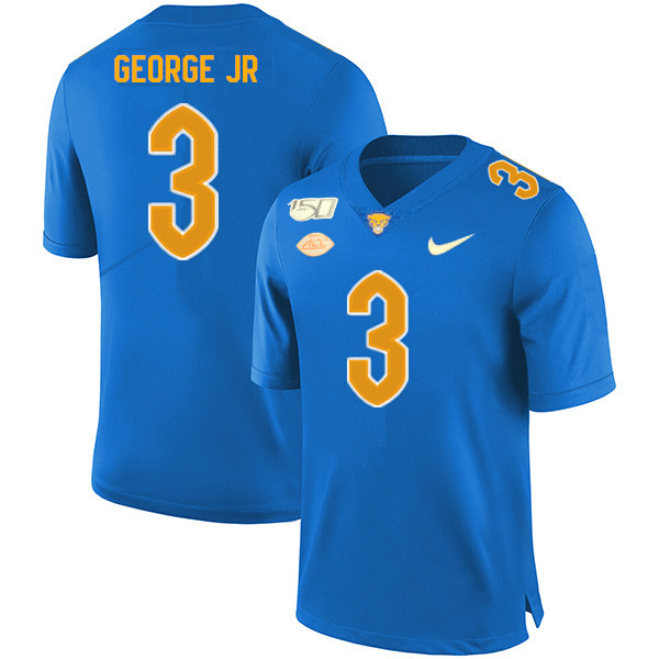 2019 Men #3 Jeff George Jr. Pitt Panthers College Football Jerseys Sale-Royal